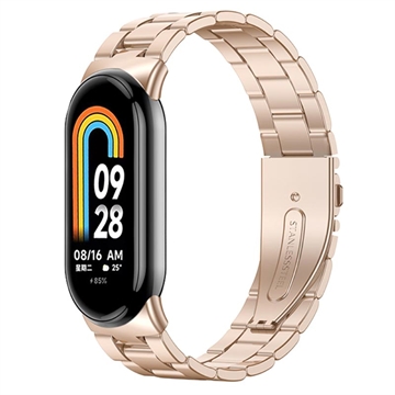 Curea Oțel Inoxidabil Xiaomi Smart Band 8 - Auriu Roze