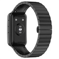 Curea Oțel Inoxidabil Huawei Watch Fit - Cu Cataramă Tip Fluture - Negru