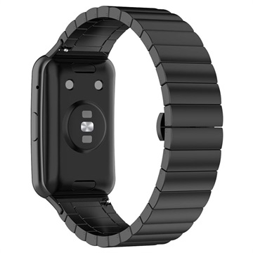 Curea Oțel Inoxidabil Huawei Watch Fit - Cu Cataramă Tip Fluture - Negru