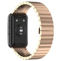 Curea Oțel Inoxidabil Huawei Watch Fit - Cu Cataramă Tip Fluture - Auriu Roze