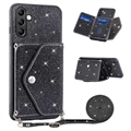 Husă cu Slot Card Samsung Galaxy A14/A14 5G - Stardust - Negru