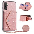 Husă cu Slot Card Samsung Galaxy A14/A14 5G - Stardust - Roz