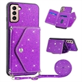Husă cu Slot Card Stardust - Samsung Galaxy S23 5G - Violet