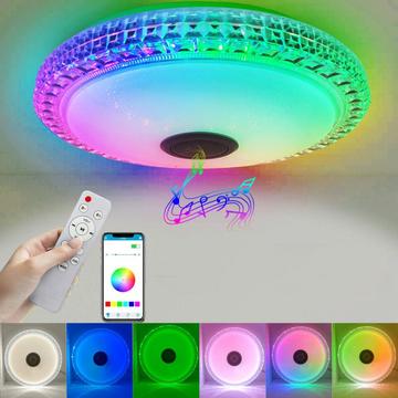Cer înstelat Smart LED Plafonieră cu difuzor Bluetooth, ceas cu alarmă - 36W/30cm