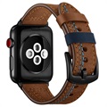 Curea Piele Apple Watch Series 9/8/SE (2022)/7/SE/6/5/4/3/2/1 - Stitched - 41mm/40mm/38mm - Maro