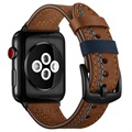 Curea Piele Apple Watch Series Ultra 2/Ultra/9/8/SE (2022)/7/SE/6/5/4/3/2/1 - Stitched - 49mm/45mm/44mm/42mm