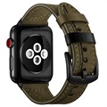 Curea Piele Apple Watch Series Ultra 2/Ultra/9/8/SE (2022)/7/SE/6/5/4/3/2/1 - Stitched - 49mm/45mm/44mm/42mm - Verde