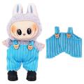 Salopetă cu bretele de urs cu dungi pentru Labubu Mini Figure 17cm - Albastru