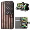 Husă portofel pentru iPhone X / iPhone XS Style Series - Steagul american de epocă