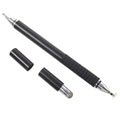 Stylus multifuncțional 3-în-1 și stilou cu bilă - negru