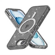 Husă Hibrid iPhone 16e - Stylish Glitter - Compatibil MagSafe - Negru