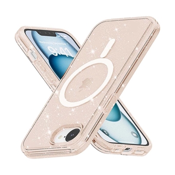 Husă Hibrid iPhone 16e - Stylish Glitter - Compatibil MagSafe - Auriu