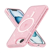 Husă Hibrid iPhone 16e - Stylish Glitter - Compatibil MagSafe - Roz