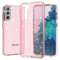 Husă Hibrid Samsung Galaxy S21 5G - Stylish Glitter - Roz