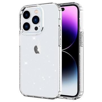 Husă TPU iPhone 14 Pro - Stylish Glitter - Transparent
