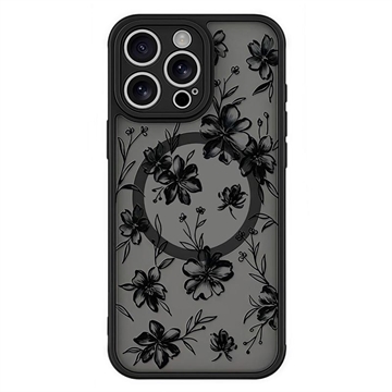 iPhone 15 Pro Max Husă magnetică protectoare elegantă - Flori de cerneală