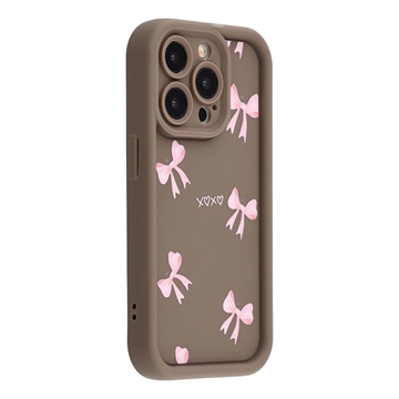 Husă TPU rezistentă la șocuri iPhone 12 Pro Max cu margini ridicate - maro / fundă