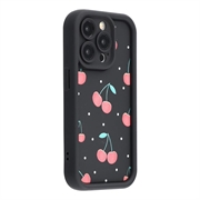 Husă TPU rezistentă la șocuri iPhone 14 Pro cu margini ridicate - negru / cireșe