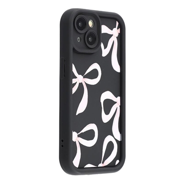 Husă TPU rezistentă la șocuri iPhone 15 cu margini ridicate - Negru / Fundă mare