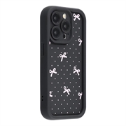 Husă TPU rezistentă la șocuri iPhone 15 Pro Max cu margini ridicate - negru / Fundă cu buline