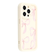 Husă TPU rezistentă la șocuri iPhone 15 Pro Max cu margini ridicate - Alb / Fundă mare