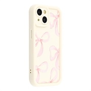 Husă TPU rezistentă la șocuri iPhone 15 cu margini ridicate - Alb / Fundă mare