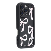 Husă TPU rezistentă la șocuri iPhone 16 Pro cu margini ridicate - Negru / Fundă mare