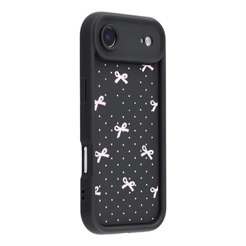 Husă TPU rezistentă la șocuri iPhone Air cu margini ridicate - negru / Fundă cu buline