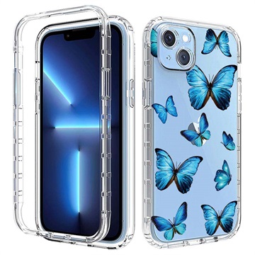 Husă Hibrid iPhone 14 Plus - Sweet Armor Series - Fluture Albastru