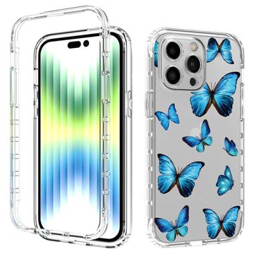 Husă Hibridă iPhone 14 Pro Max - Sweet Armor - Fluture Albastru