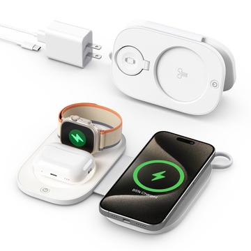 Încărcător wireless de călătorie pliabil T5 3 în 1 15W