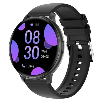 Ceas inteligent T6 Fitness cu apeluri prin Bluetooth și monitorizare a ritmului cardiac - 1.38" - Negru