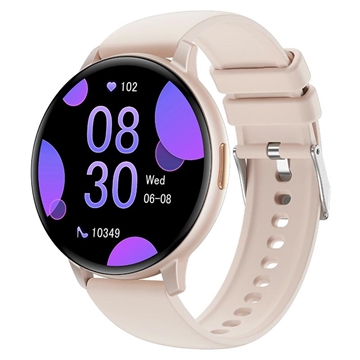 Ceas inteligent T6 Fitness cu apeluri prin Bluetooth și monitorizare a ritmului cardiac - 1.38" - roz