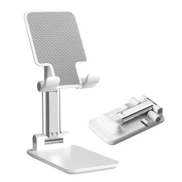 Suport universal pliabil telescopic T9-2 pentru smartphone, tip desktop - Alb