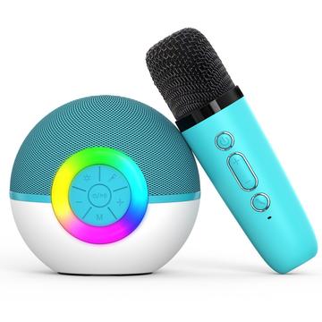 T97 Microfon karaoke pentru copii cu difuzor Bluetooth și subwoofer - verde