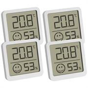 Termohigrometru digital TFA cu afișaj pentru zona de confort - 4 buc. - Alb