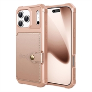 Husă TPU cu Slot Card iPhone 17 Pro - Roz
