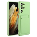 Husă TPU Samsung Galaxy S23 Ultra 5G cu Suport Card - Verde