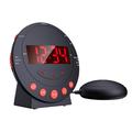 TS-BC600 Ceas cu alarmă cu vibrații puternice și afișaj 12/24 ore pentru surzi și seniori - negru