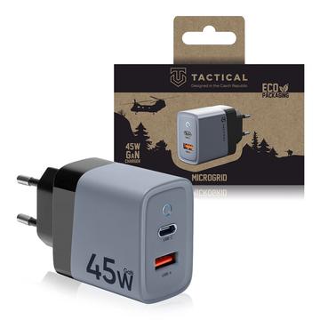 Încărcător de perete Tactical Microgrid GaN 45W - PD3.0 USB-C, QC3.0 USB-A - Gri