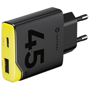 Încărcător rapid Tactical Minimi 45W AC GaN - USB-C, USB-A - Negru / Galben