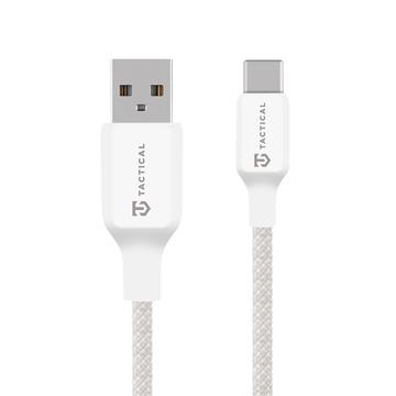 Cablu Tactical Stitch Thread USB-A / USB-C - 2m, 15W - Alb
