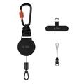 Tech-Protect ATH04 UrbanLoop – Suport antifurt pentru telefon cu cablu retractabil din oțel – Negru