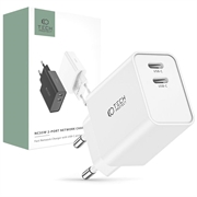 Încărcător de Rețea Tech-Protect C35W cu 2 Porturi - 2xUSB-C - Alb