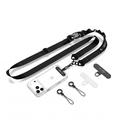Tech-Protect C9S - curea de gât cu cordon, model crossbody - negru
