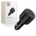 Tech-Protect CC04 175W Încărcător auto cu 3 porturi - 2x USB-C, USB-A - Negru