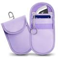 Tech-Protect KLR100 Geantă pentru chei de mașină cu blocarea RFID și titular de card - Lavanda
