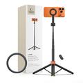 Trepied pentru selfie stick Tech-Protect L10S MagSafe cu telecomandă Bluetooth - Negru / Portocaliu