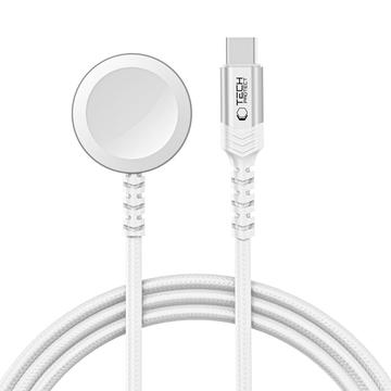 Încărcător magnetic Tech-Protect MC01 UltraBoost pentru Apple Watch cu cablu Type-C de 120cm - alb