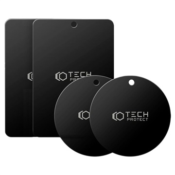 Plăci Metalice Tech-Protect pentru Suport Magnetic - 4 Buc. - Negru